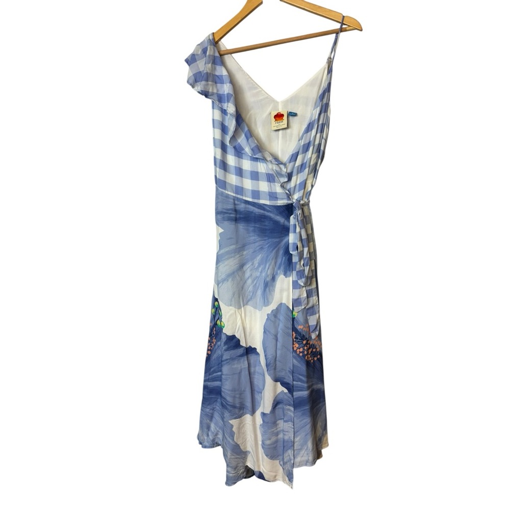 Farm Rio X Anthropologie Seaside Wrap Midi Dress viscose women’s size M - Picture 9 of 11